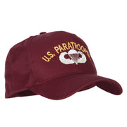 US Paratrooper Logo Embroidered Solid Cotton Pro Style Cap