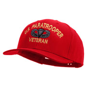 Licensed U.S Paratrooper Veteran Embroidered Solid Cotton Twill Pro Style Cap - Red OSFM