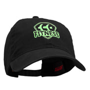 Fitness Logo Washed Solid Pigment Dyed Cotton Twill Brass Buckle Cap