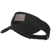 Thin Orange Line American Flag Embroidered Visor