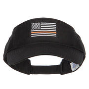 Thin Orange Line American Flag Embroidered Visor