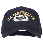 US Paratrooper Logo Embroidered Solid Cotton Pro Style Cap