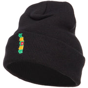 Togo Flag Map Embroidered Long Beanie