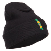 Togo Flag Map Embroidered Long Beanie