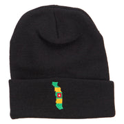 Togo Flag Map Embroidered Long Beanie