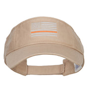 Thin Orange Line American Flag Embroidered Visor