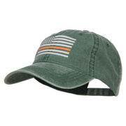 Thin Orange Line Silver USA Flag Embroidered Washed Cap