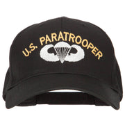 US Paratrooper Logo Embroidered Solid Cotton Pro Style Cap