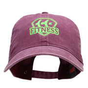 Fitness Logo Washed Solid Pigment Dyed Cotton Twill Brass Buckle Cap