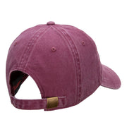 Fitness Logo Washed Solid Pigment Dyed Cotton Twill Brass Buckle Cap