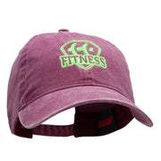 Fitness Logo Washed Solid Pigment Dyed Cotton Twill Brass Buckle Cap