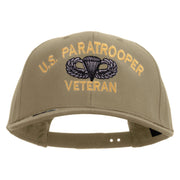 Licensed U.S Paratrooper Veteran Embroidered Solid Cotton Twill Pro Style Cap - Khaki OSFM