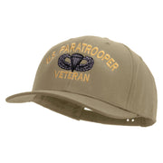 Licensed U.S Paratrooper Veteran Embroidered Solid Cotton Twill Pro Style Cap - Khaki OSFM