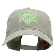 Fitness Logo Washed Solid Pigment Dyed Cotton Twill Brass Buckle Cap