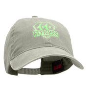 Fitness Logo Washed Solid Pigment Dyed Cotton Twill Brass Buckle Cap