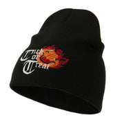 Trick or Treat Jack o Lantern Embroidered Short Beanie