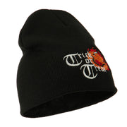 Trick or Treat Jack o Lantern Embroidered Short Beanie