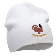 Turkey Pilgrim Embroidered Knitted Long Beanie