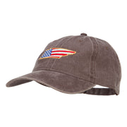 USA Flag Tennessee Map Embroidered Washed Buckle Cap