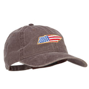 USA Flag Tennessee Map Embroidered Washed Buckle Cap