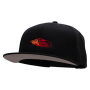 Fire Car Embroidered Superior Cotton Twill Flat Bill Snapback Prostyle Cap - Black OSFM