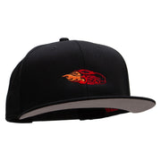 Fire Car Embroidered Superior Cotton Twill Flat Bill Snapback Prostyle Cap - Black OSFM