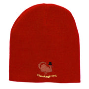 Turkey Pilgrim Embroidered Knitted Long Beanie