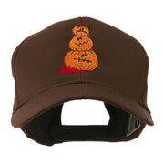 Three Pumpkins with Funny Smile Embroidered Cap