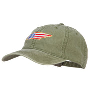 USA Flag Tennessee Map Embroidered Washed Buckle Cap