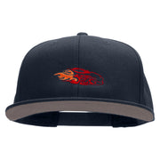 Fire Car Embroidered Superior Cotton Twill Flat Bill Snapback Prostyle Cap - Navy OSFM