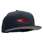 Fire Car Embroidered Superior Cotton Twill Flat Bill Snapback Prostyle Cap - Navy OSFM