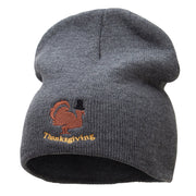 Turkey Pilgrim Embroidered Knitted Long Beanie