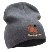 Turkey Pilgrim Embroidered Knitted Long Beanie