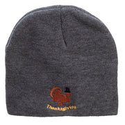 Turkey Pilgrim Embroidered Knitted Long Beanie