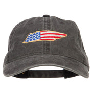 USA Flag Tennessee Map Embroidered Washed Buckle Cap