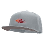 Fire Car Embroidered Superior Cotton Twill Flat Bill Snapback Prostyle Cap - Grey OSFM