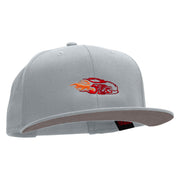 Fire Car Embroidered Superior Cotton Twill Flat Bill Snapback Prostyle Cap - Grey OSFM