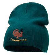 Turkey Pilgrim Embroidered Knitted Long Beanie