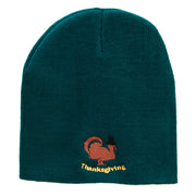 Turkey Pilgrim Embroidered Knitted Long Beanie