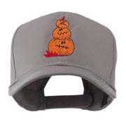 Three Pumpkins with Funny Smile Embroidered Cap