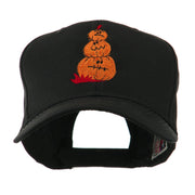 Three Pumpkins with Funny Smile Embroidered Cap