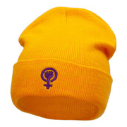 Sisterhood Logo Embroidered Long Knitted Beanie