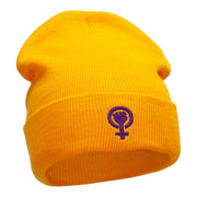 Sisterhood Logo Embroidered Long Knitted Beanie