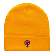 Sisterhood Logo Embroidered Long Knitted Beanie