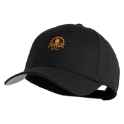 Steampunk Octopus Embroidered 6 Panel Low Profile Structured Baseball Cap - Black OSFM