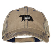 Papa Bear Embroidered Low Profile Cotton Mesh Cap