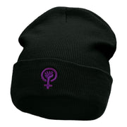 Sisterhood Logo Embroidered Long Knitted Beanie