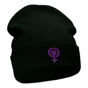 Sisterhood Logo Embroidered Long Knitted Beanie