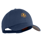 Steampunk Octopus Embroidered 6 Panel Low Profile Structured Baseball Cap - Navy OSFM