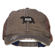 Papa Bear Embroidered Low Profile Cotton Mesh Cap